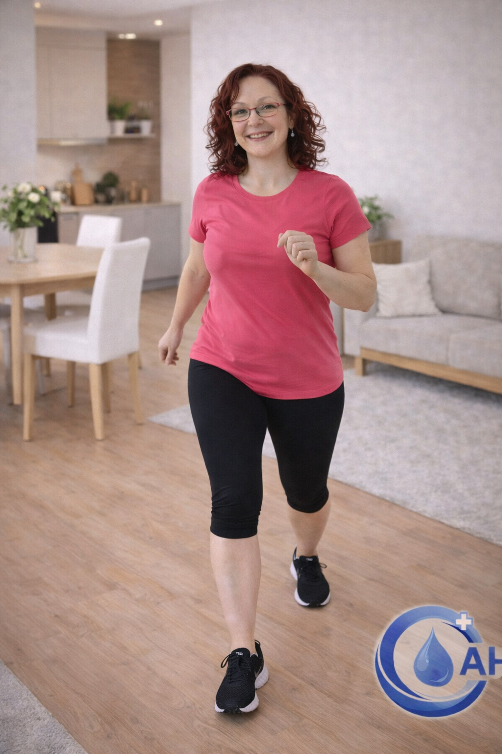 5 minut chůze po bytě