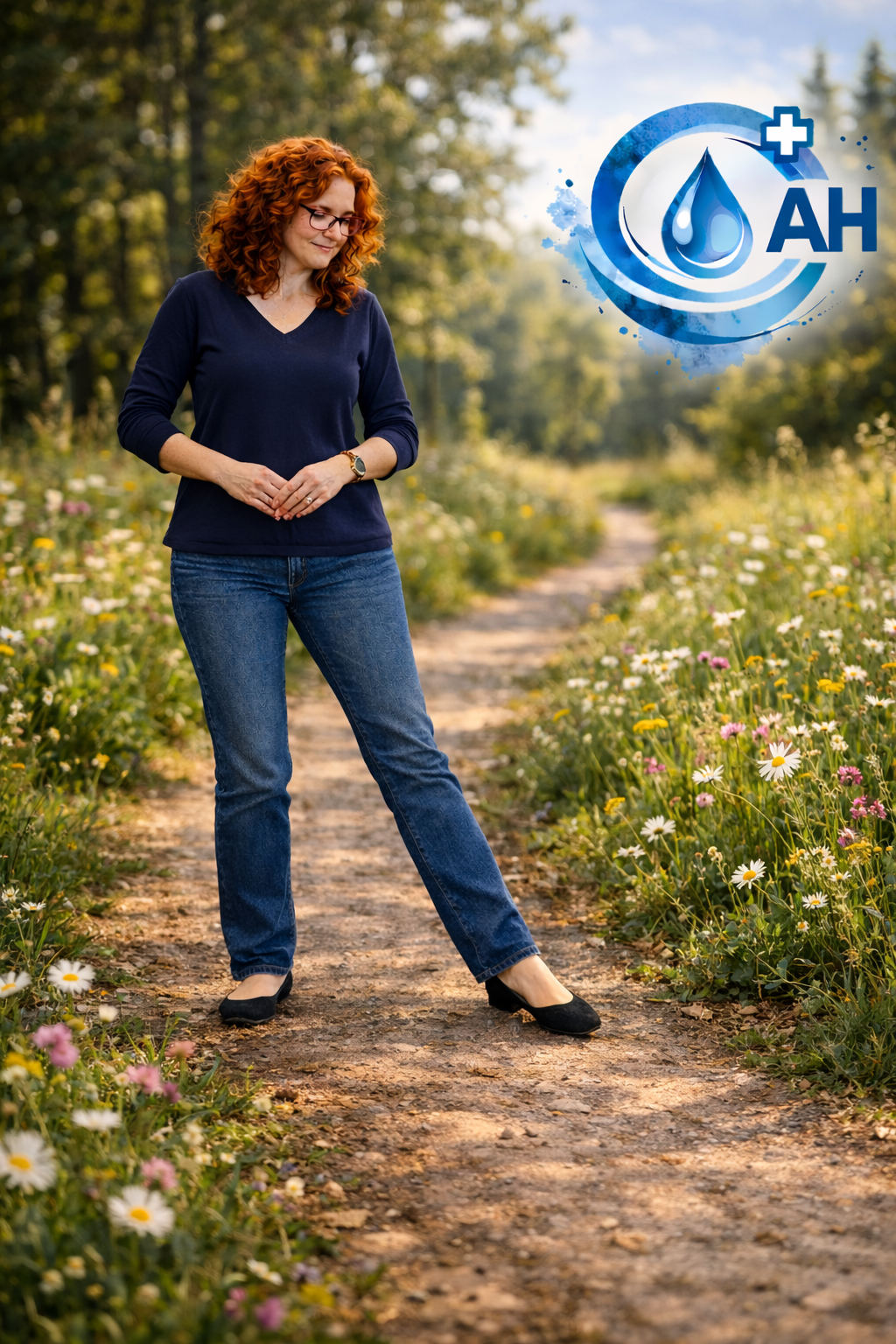 Přenos váhy  Postav se stabilně a pomalu přenášej váhu těla z jedné nohy na druhou. Pohyb je plynulý, bez spěchu, s vědomým vnímáním opory chodidel.